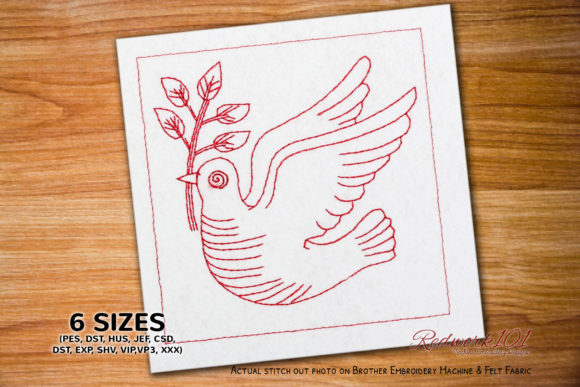 Christian Symbol Dove Redwork: A Designer’s Review