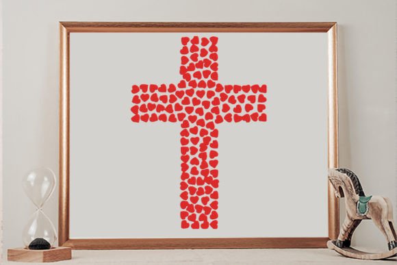 Review: Christian Cross Made of Hearts Embroidery