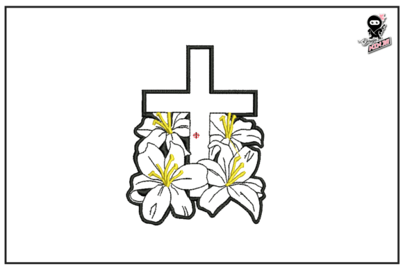 Review: Christian Cross with Lilies Flowers Design