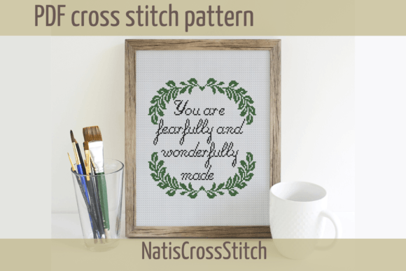 Reviewing Psalm 139 Cross Stitch for Business Merch